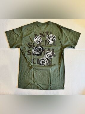 Anti Social Social Club Bat Emoji Tee in “Olive”